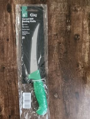 Choices 6" Curved Stiff Boning Knife with Green Handle